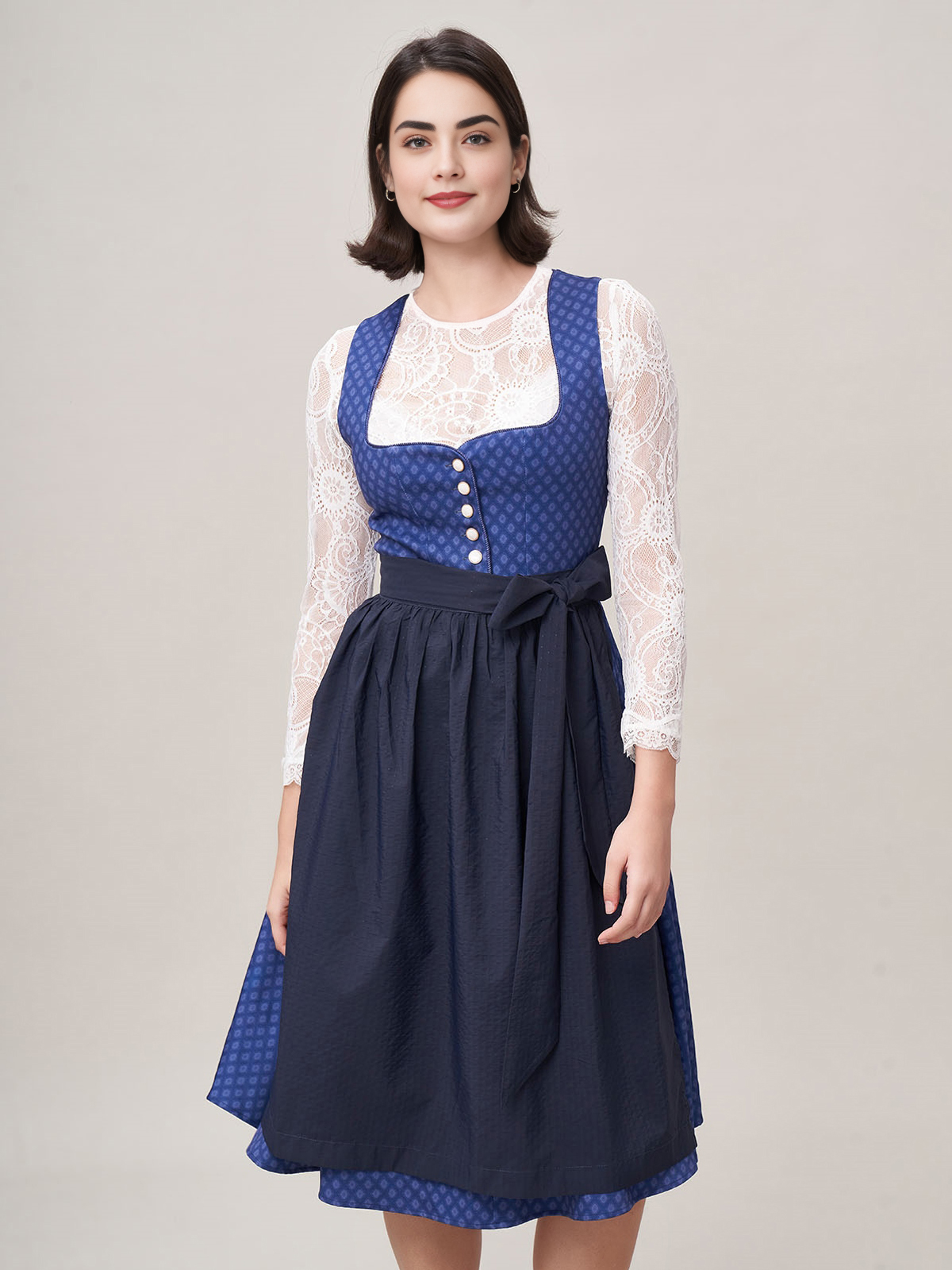 Elegantes blaues Dirndl für festliche Anlässe