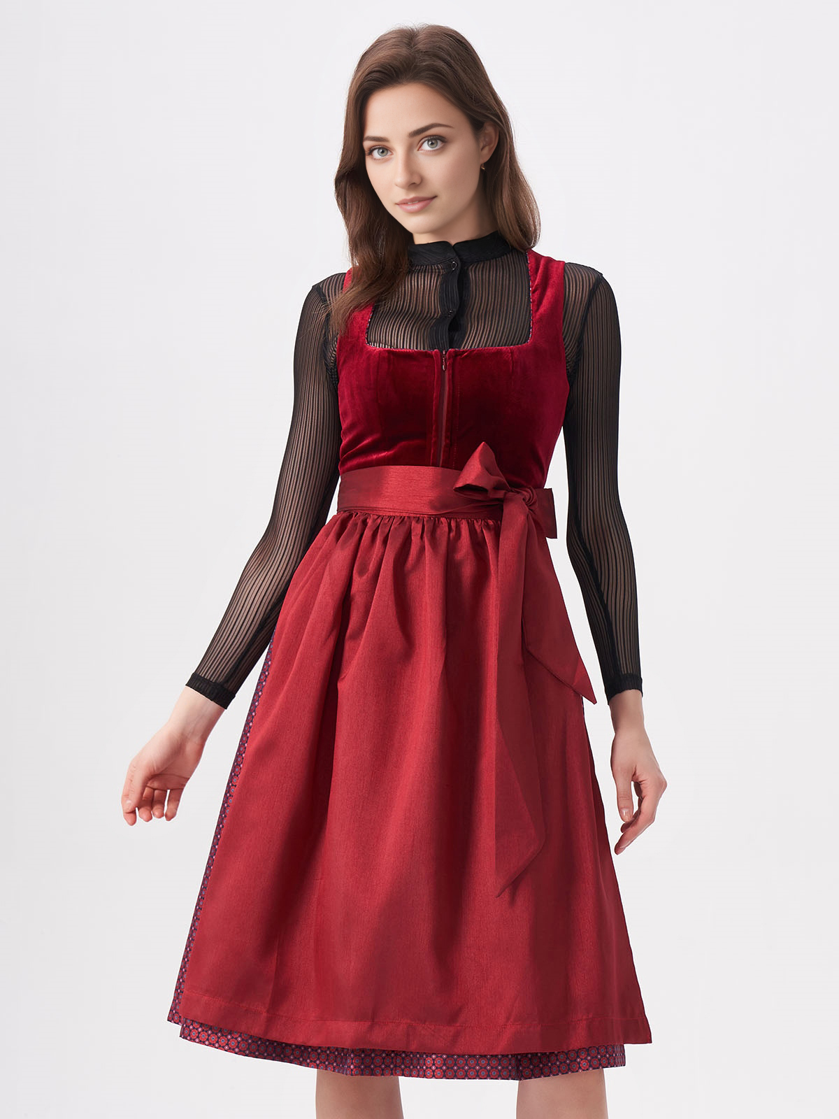 Modernes Dirndl in Rot – perfekt für festliche Anlässe