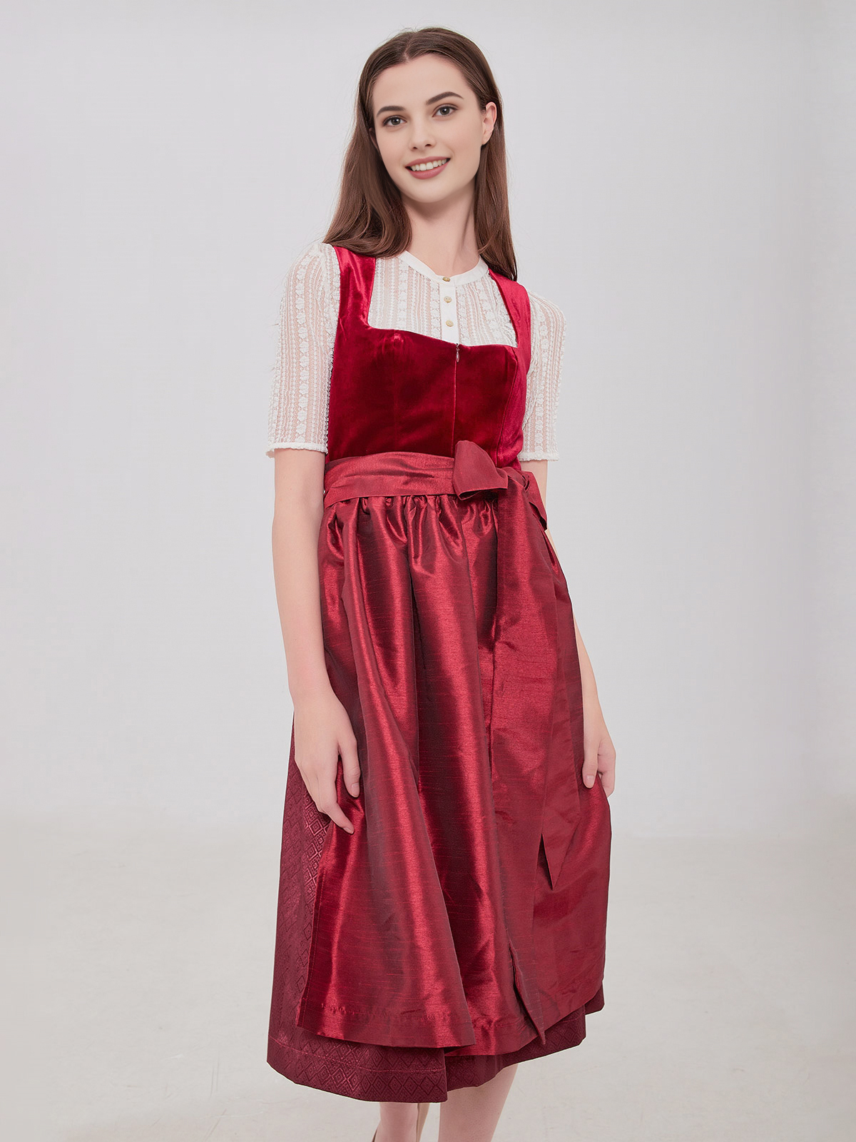 Dirndl mit Reißverschluss in Rot