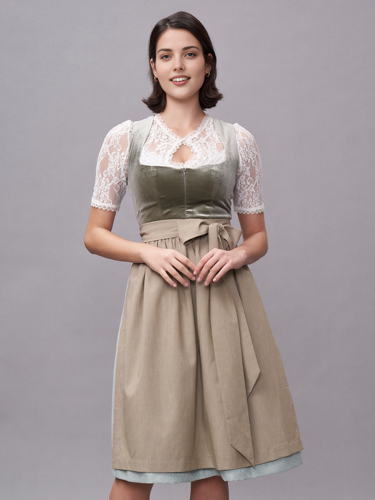 Traditionelles blaues Dirndl mit modernem Twist