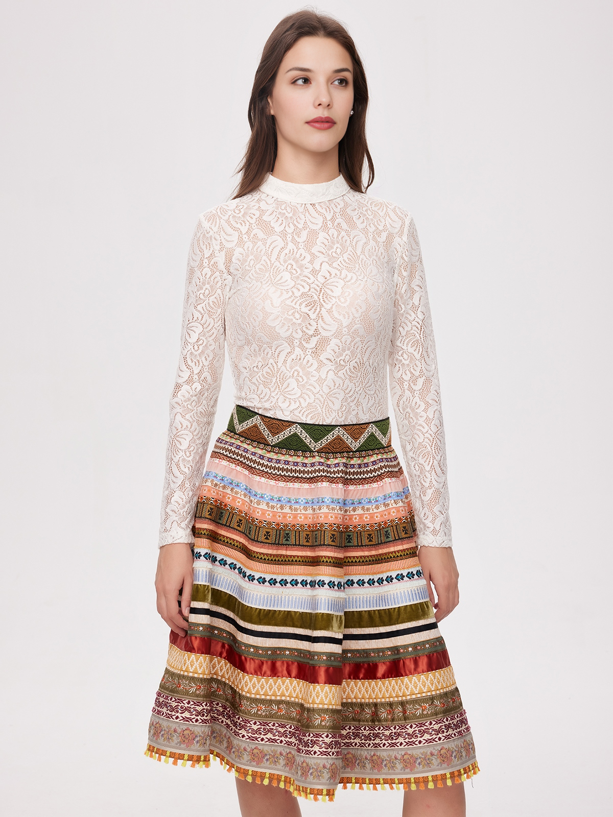 Dirndl hochgeschlossen blau